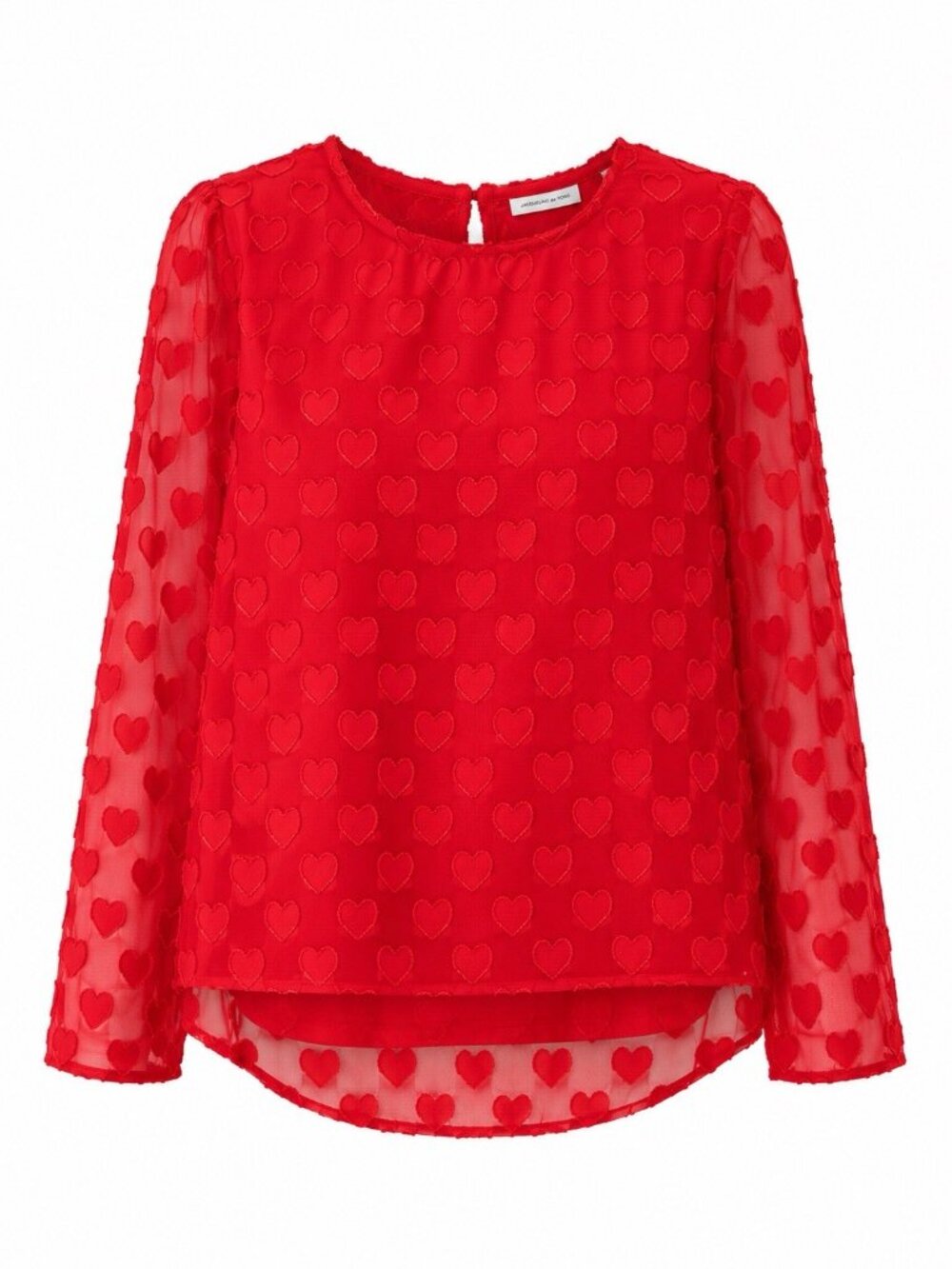 Cato Women Lined top Blouse Heart Pattern Red Size Medium